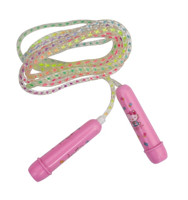 SKIPPING ROPE WITH PLASTIC HANDLE